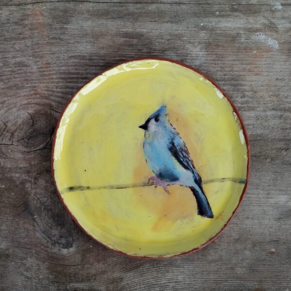 Hand painted ceramic decorative plate with birds motive - Image 5