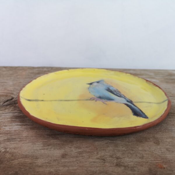 Hand painted ceramic decorative plate with birds motive - Image 4