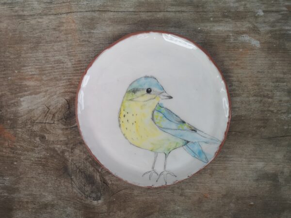 Hand painted ceramic decorative plate with bird motive - Image 2