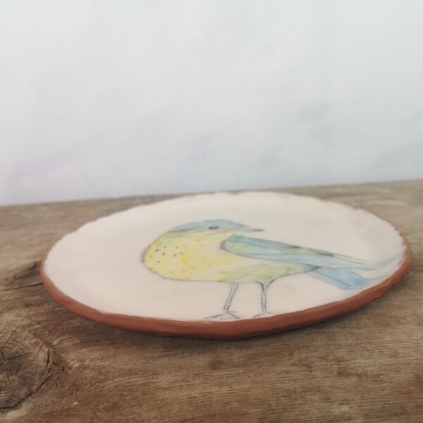 Hand painted ceramic decorative plate with bird motive - Image 3